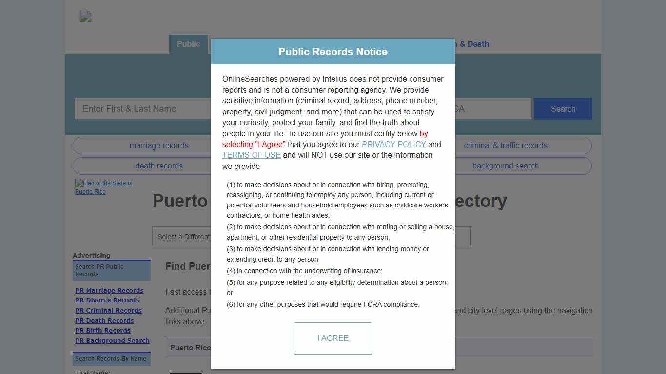 Puerto Rico Public Records Directory