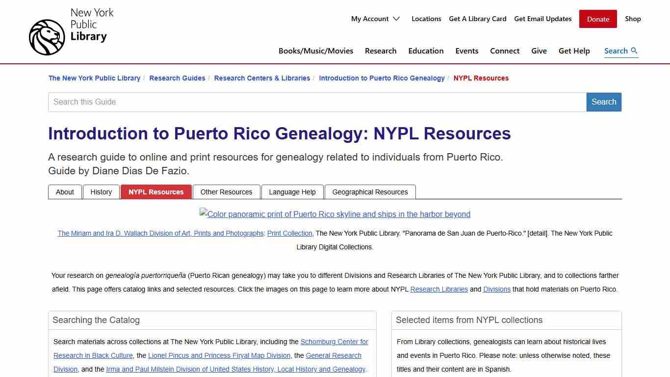 NYPL Resources - Introduction to Puerto Rico Genealogy - Research Guides at New York Public Library Research Centers